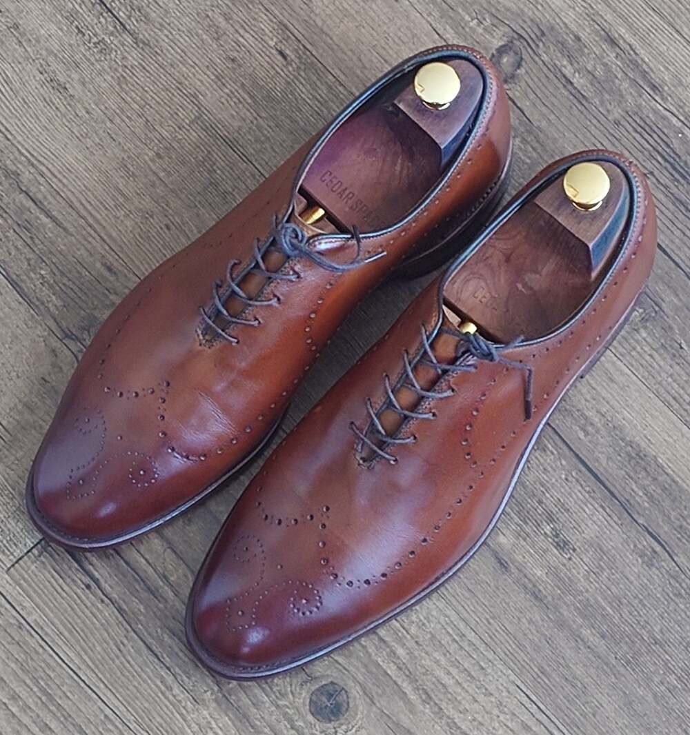 Allen Edmonds Fairfax Cognac Brown Leather Wholecut Dress Shoe 11D Made In USA